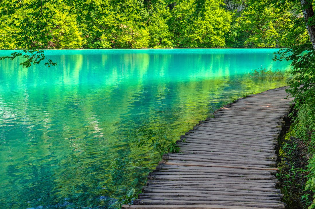 Pond at Plitvice Lakes National park in Spring
