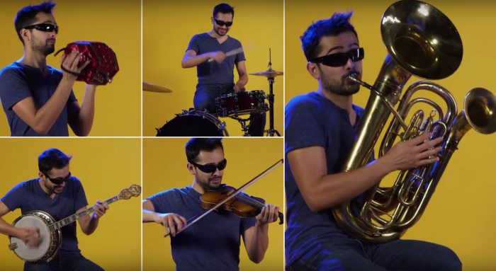 Video Insolite - 1 homme, 90 instruments